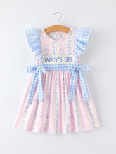 “DADDY'S GIRL” Smocked Plaid Girls Dress