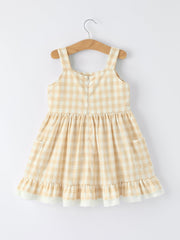 Mommy & Me Plaid Girl Dress With Pocket