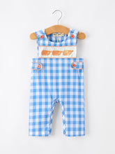 Summer Plaid Whale Embroidery Boys Jonjon Sleeveless