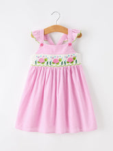 Turtle Girls Dress Pink Stripe Ruffle Strap