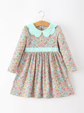 Mint Floral Girl Dress Petals Collar