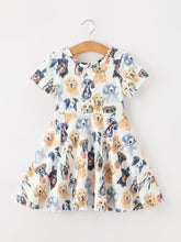 Watercolor Dog Breed Twirl Girls Dress