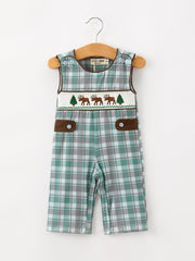 Plaid Moose Smocked Baby Boy JonJon