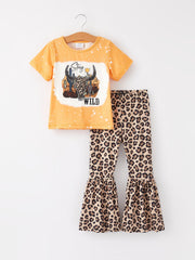 Western Leopard Print Girls Set