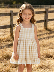 Mommy & Me Plaid Girl Dress With Pocket