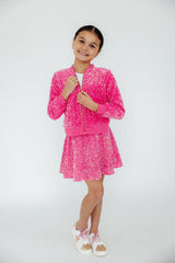 Pink Velvet Sequin Twirl Skort