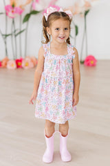 SALE Springtime Bows Ruffle Cross Back Dress