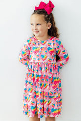 Sugar & Spice 3/4 Sleeve Pocket Twirl Dress