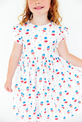 Summer Sweets Flutter Sleeve Twirl Dress
