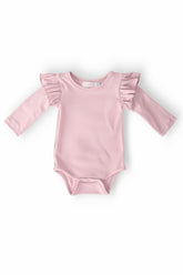 Vintage Pink L/S Flutter Bodysuit