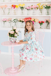 Wonderland 3/4 Sleeve Pocket Twirl Dress