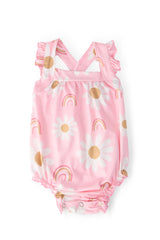 You are My Sunshine Ruffle Cross Back Romper