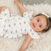 Pink Farm Hens Bamboo Ruffle Romper