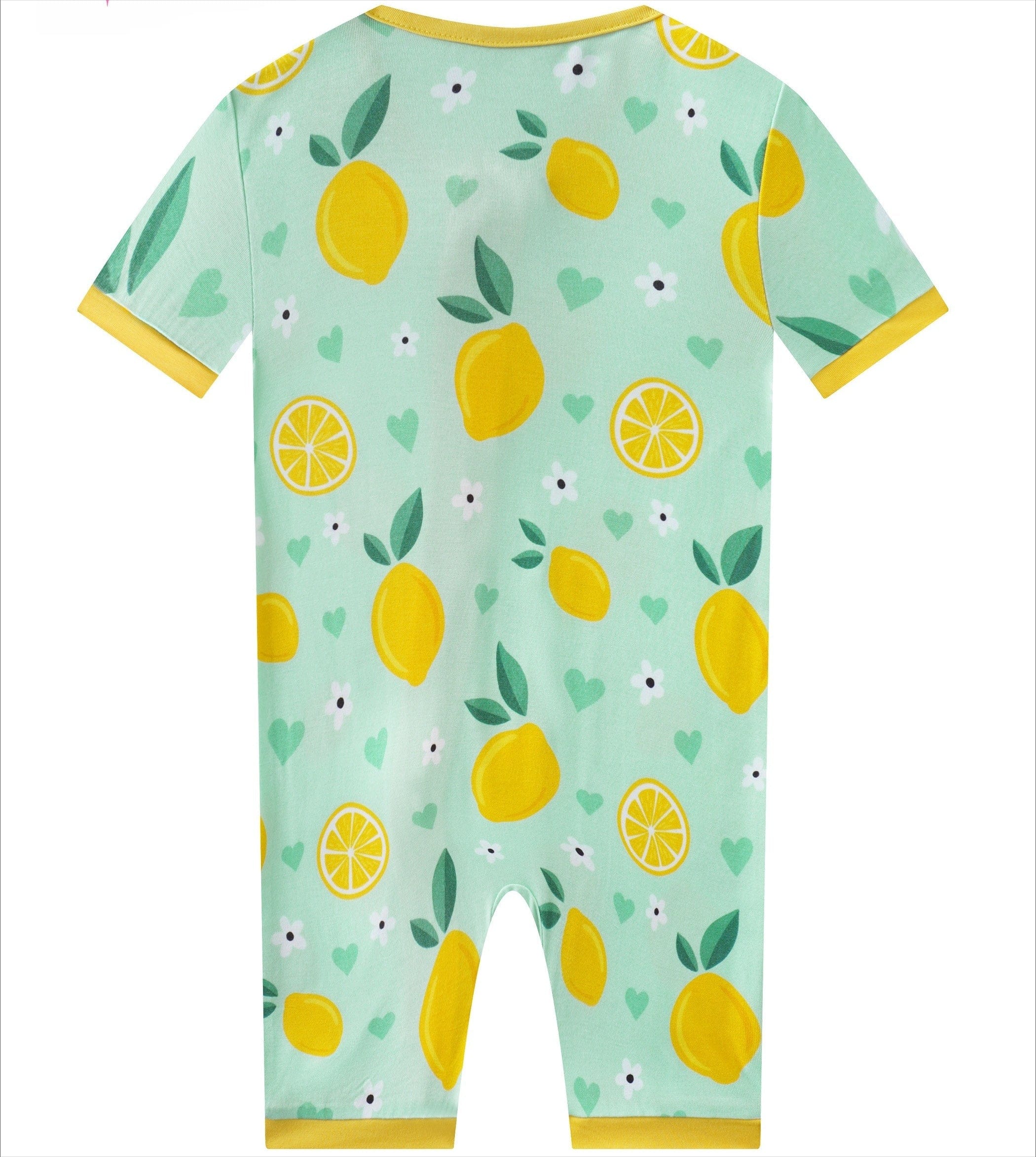 Posh TOT Lemon Squeeze Bamboo Shorty Romper