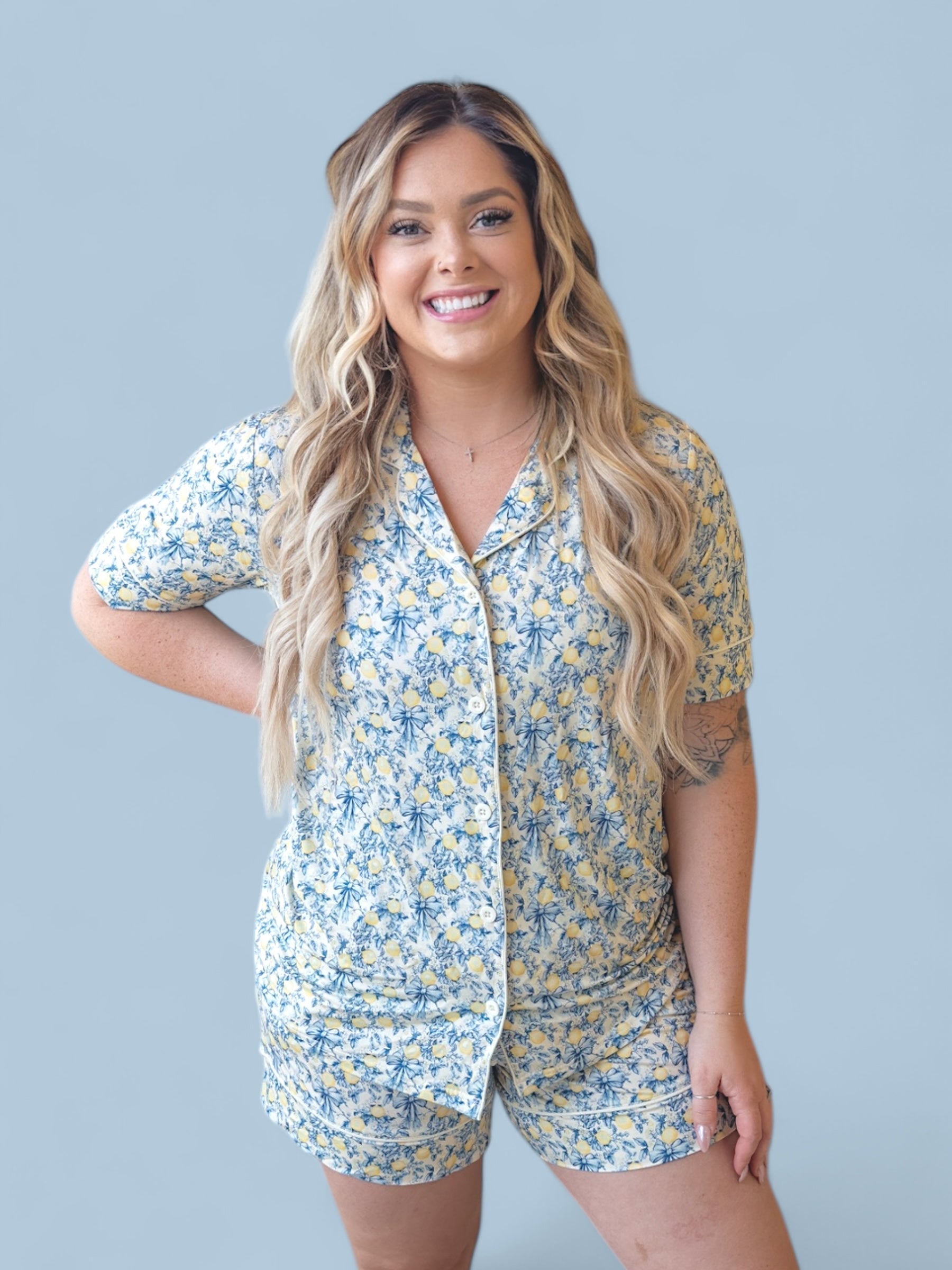 VINTAGE CITRUS TOILE WOMEN'S DREAM SHORT SET