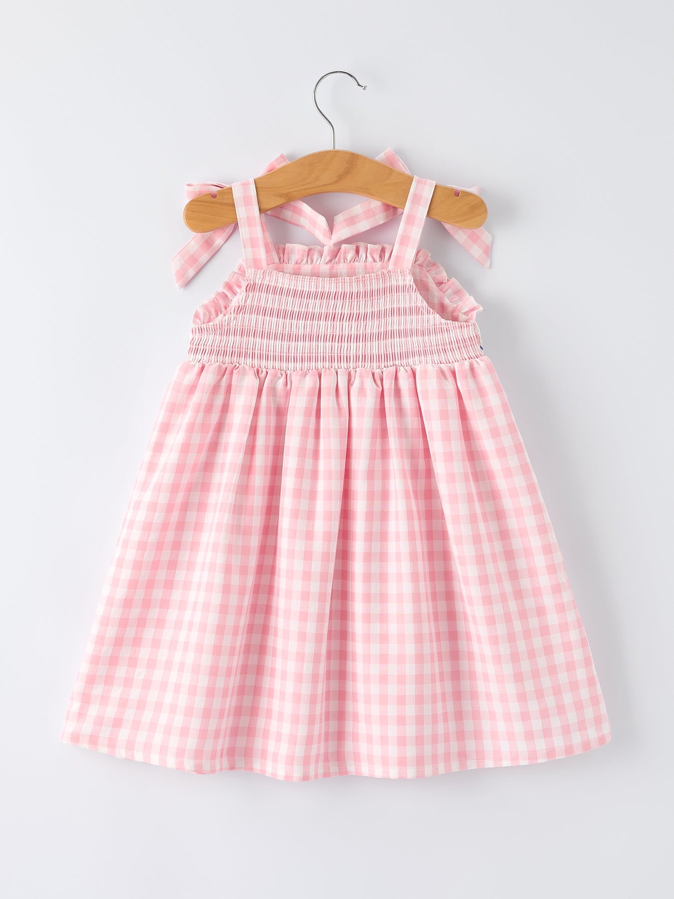 Strawberry Embroidery Girl Dress Bow Strap Ruffle
