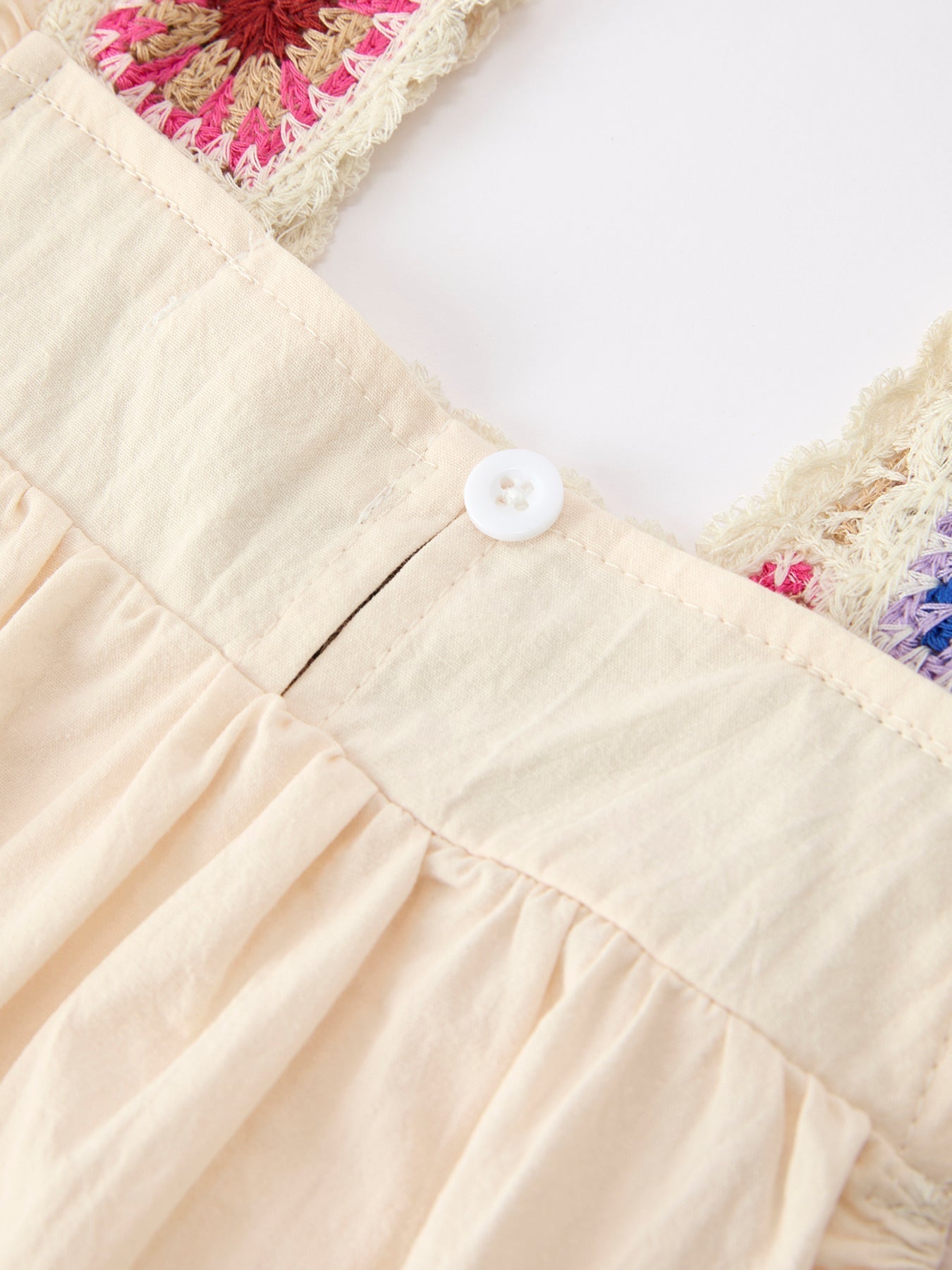 Summer Crochet Square Baby Ruffle Romper