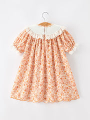 Thanksgiving Turkey Floral Lace Ruffle Girls Dress