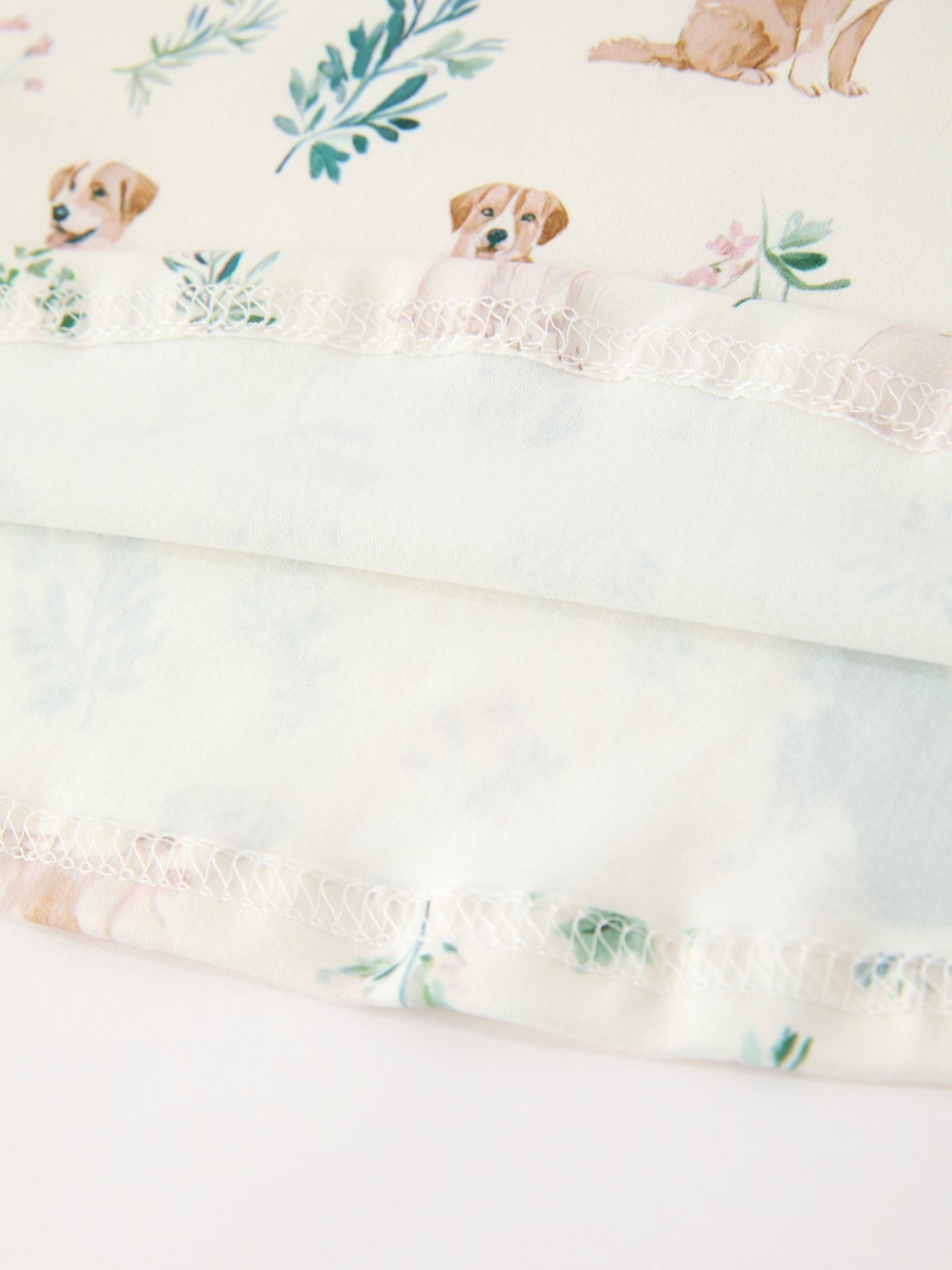 Neutral Puppy Floral Twirl Girls Dress