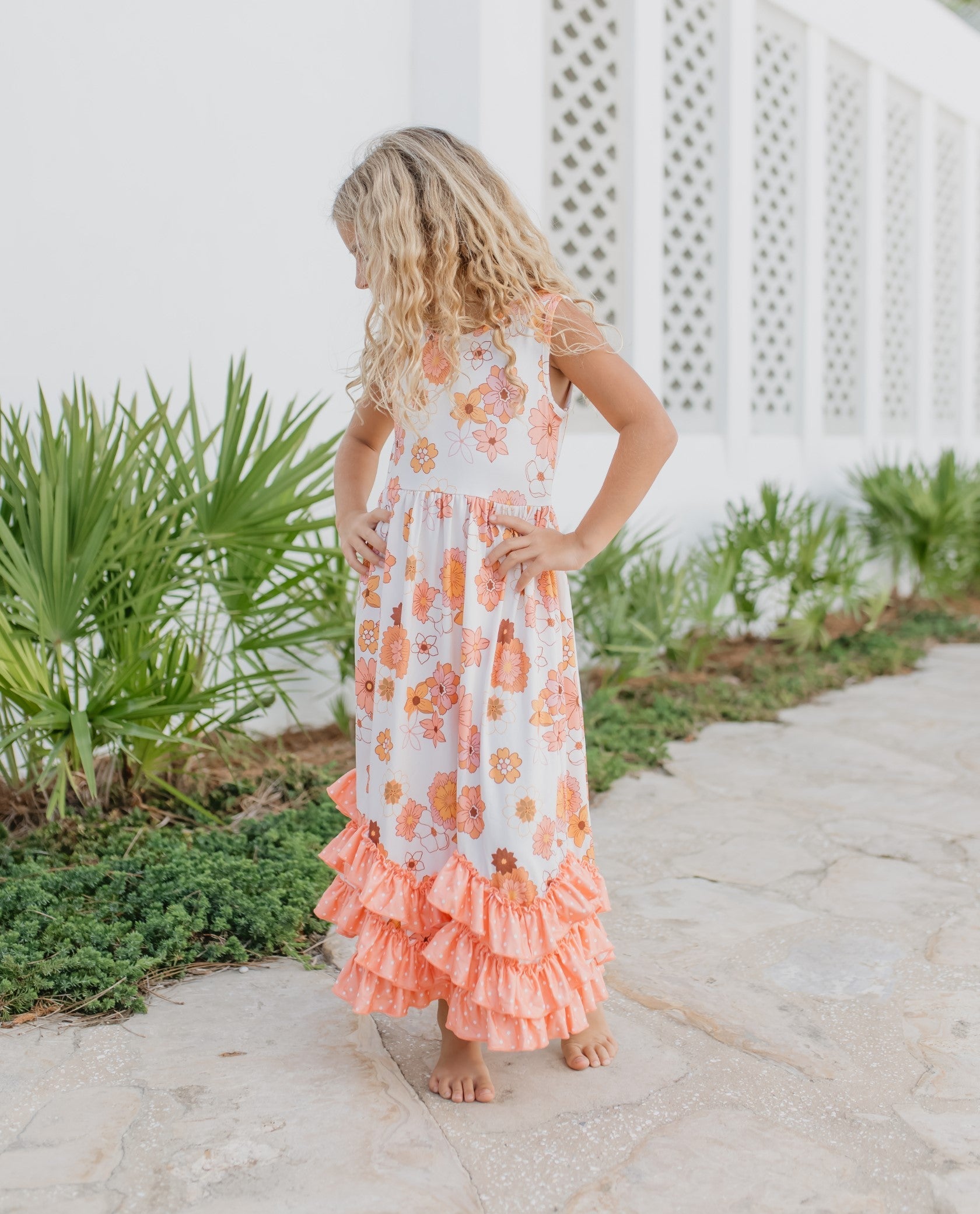 3 Tiered Terra Cotta Ruffles Dress