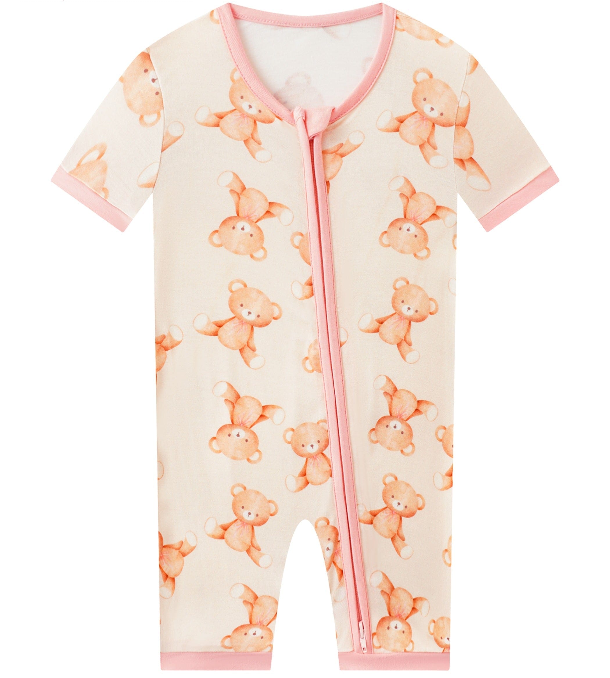 Posh TOT Teddy Bear Love Bamboo Shorty Romper