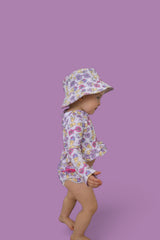 SWEET SUMMER DREAM RASH GUARD RUFFLE TWO-PIECE SWIM SUIT