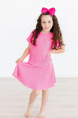 Neon Pink Scrunchy Pocket Tee