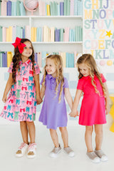 Pink Twirls & Ties S/S Polo Dress