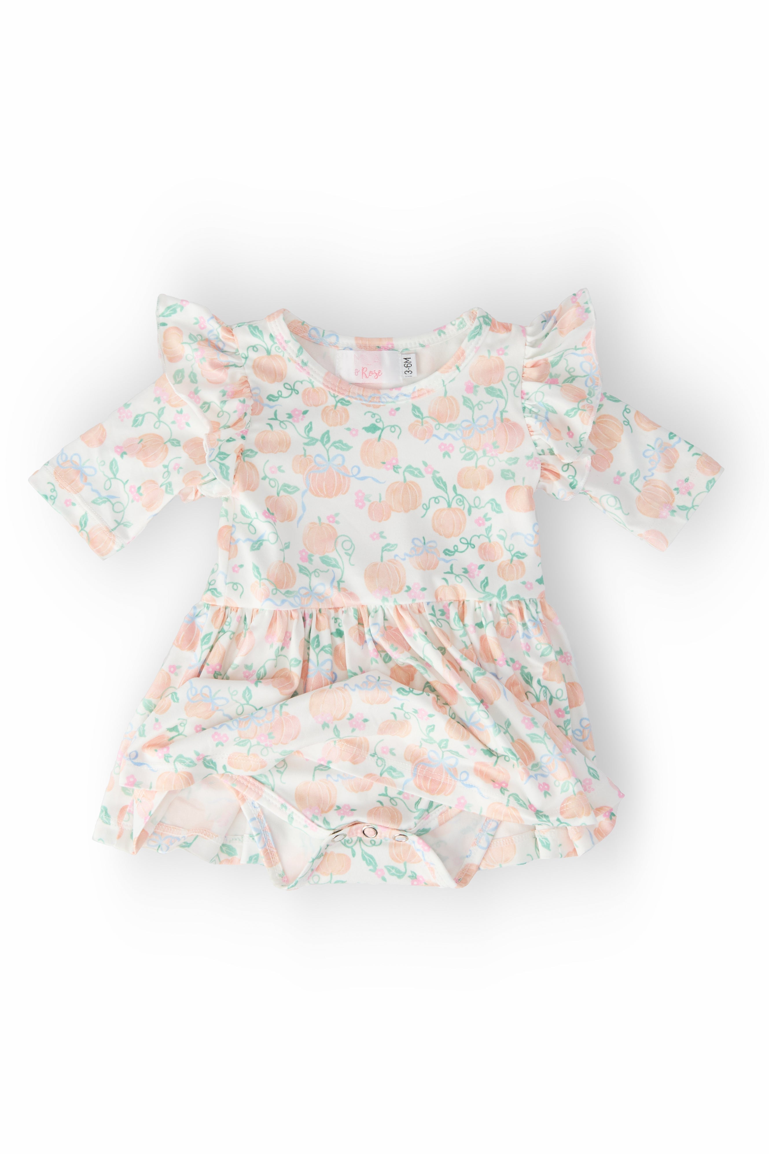 Pretty Pumpkins Twirl Flutter Bodysuit