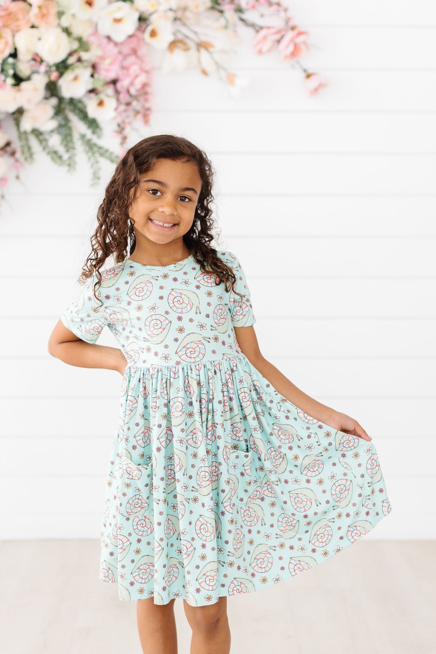 SALE Spring Snails S/S Pocket Twirl Dress