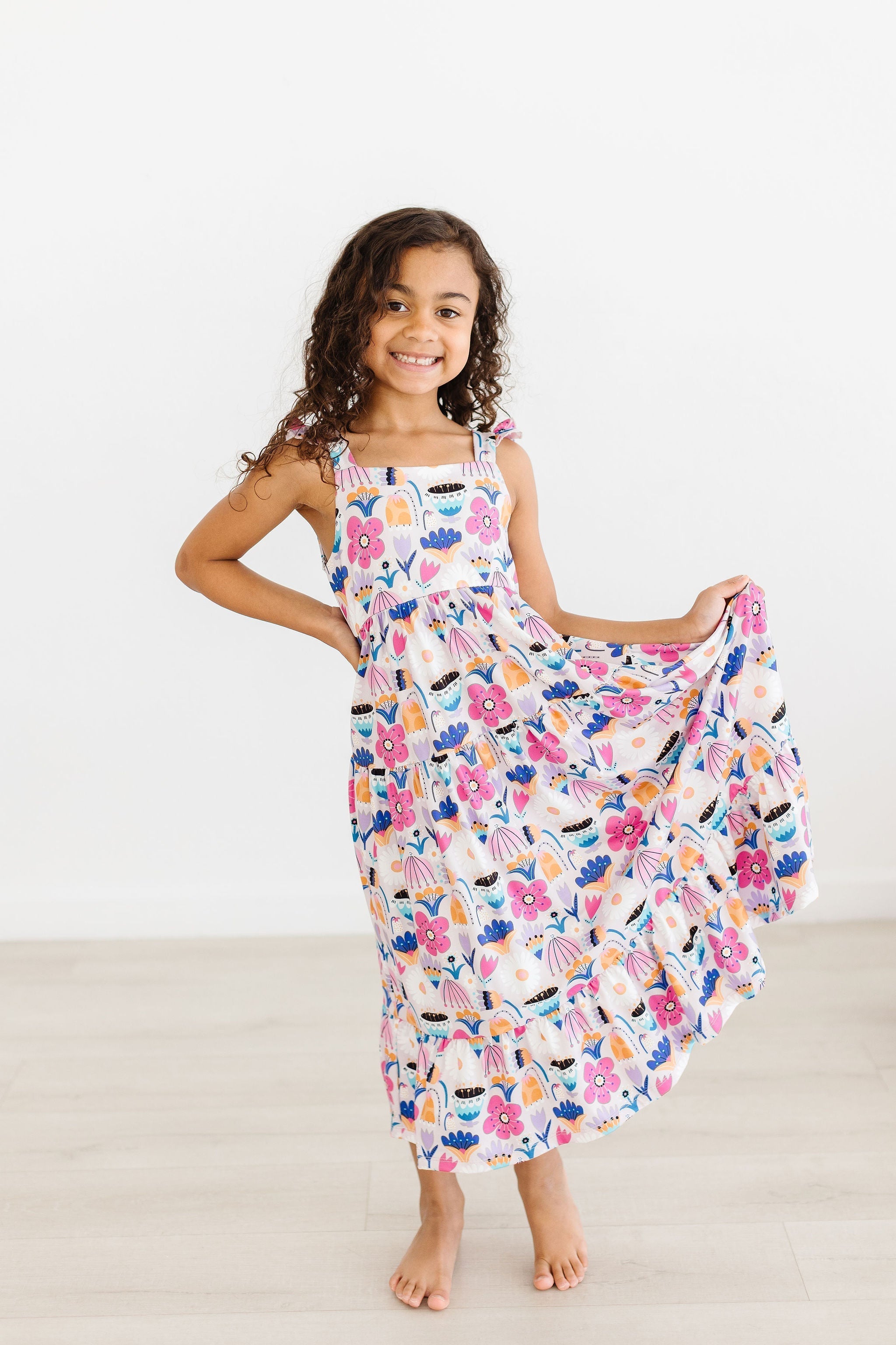 SALE Tulip Blooms Ruffle Maxi Dress