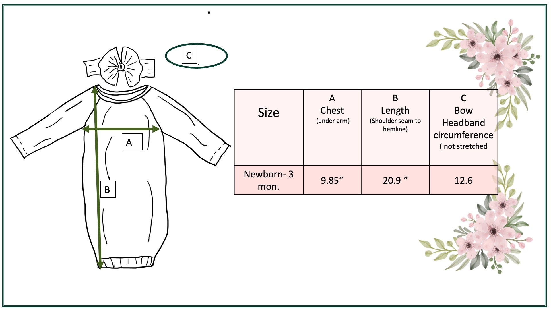 Pink Botanical Baby Gown