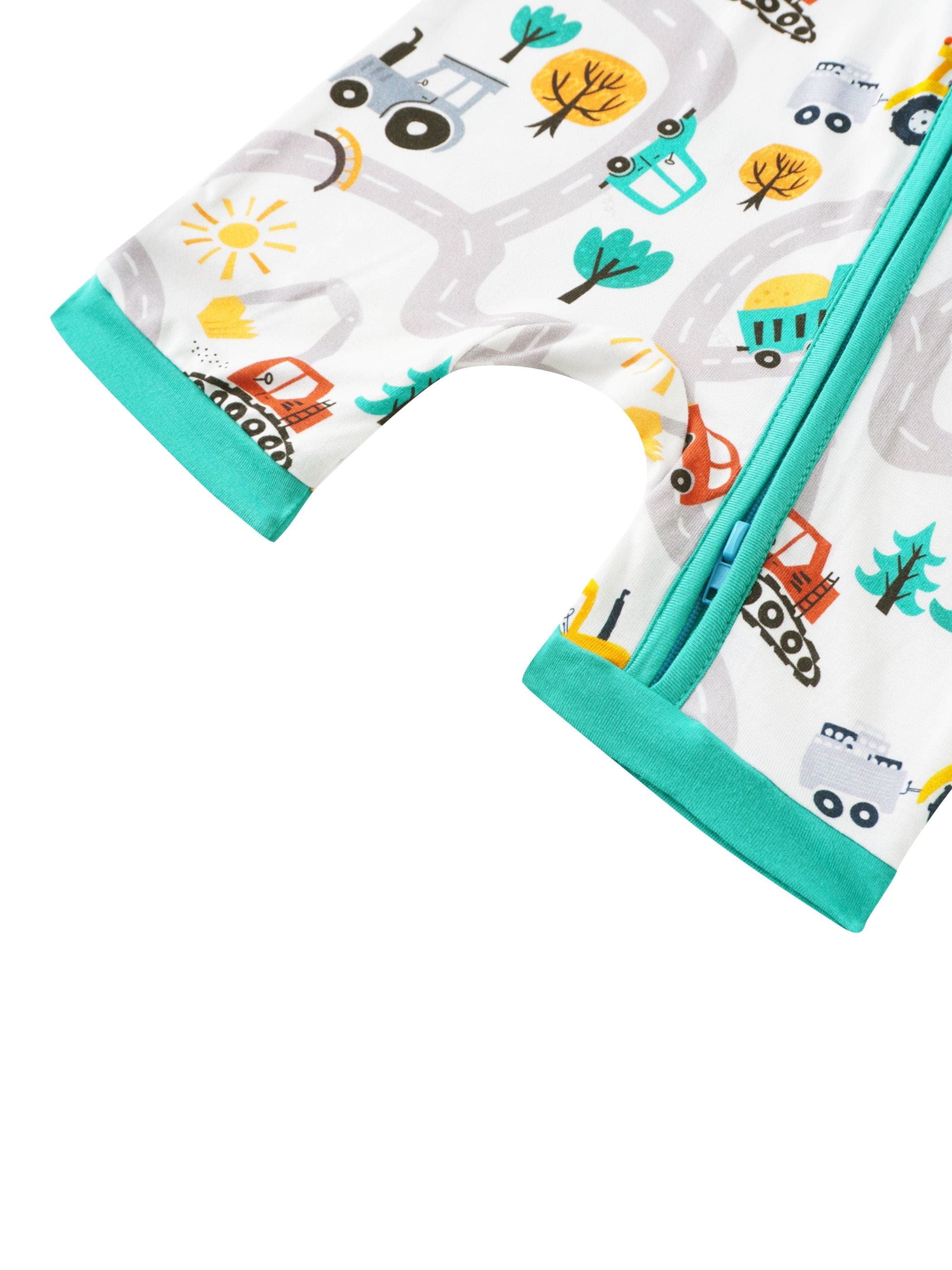 Posh TOT Road Work Print Bamboo Shorty Romper